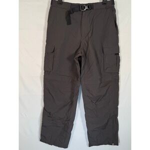 EMS Mens Convertible Cargo Hiking Pants Gray Nylon 32x30 S18M0858 Zip Off Belted